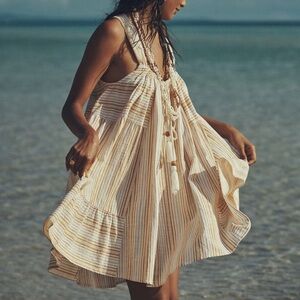 Spell Lady Palm Strappy Mini Dress In Toffee Size Medium